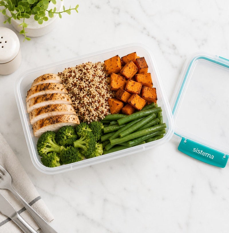 Sistema KLIP IT Plus Rectangular Food Storage Container 1.49L Minty Teal, BPA Free Airtight Kitchen Storage Box for Meal Prep, Leftovers, Pantry Organization & Food Storage, Made in New Zealand - Image 3