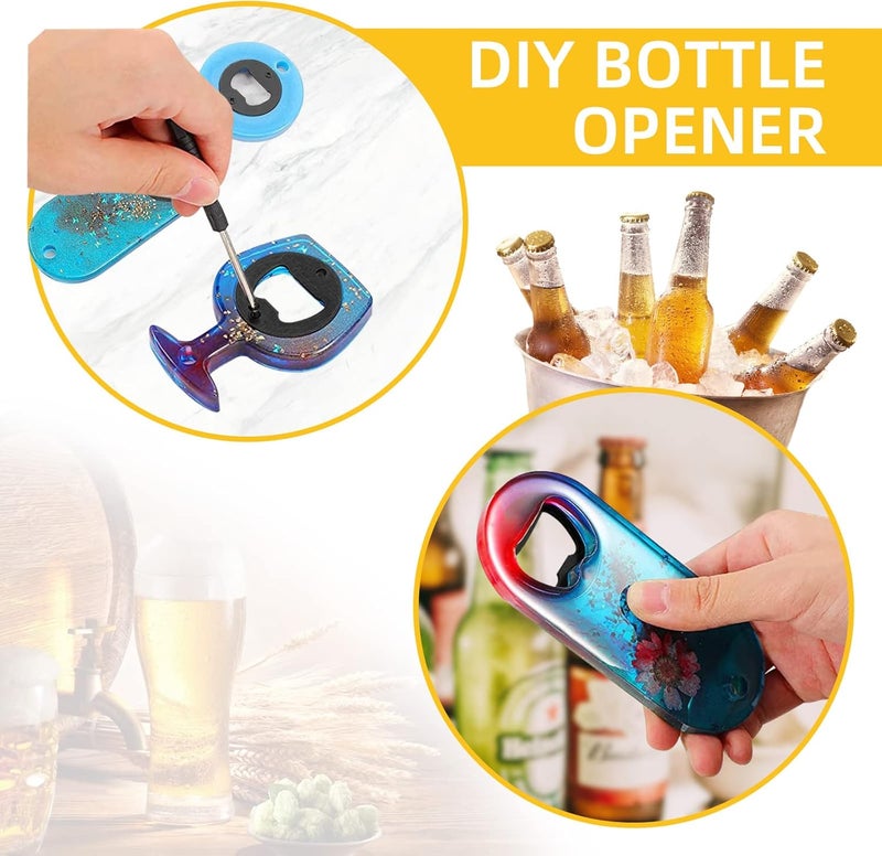 50 مجموعة أدوات فتاحة زجاجات DIY - إدراجات فتاحة معدنية من الفولاذ المقاوم للصدأ للخشب (أسود) - Image 3