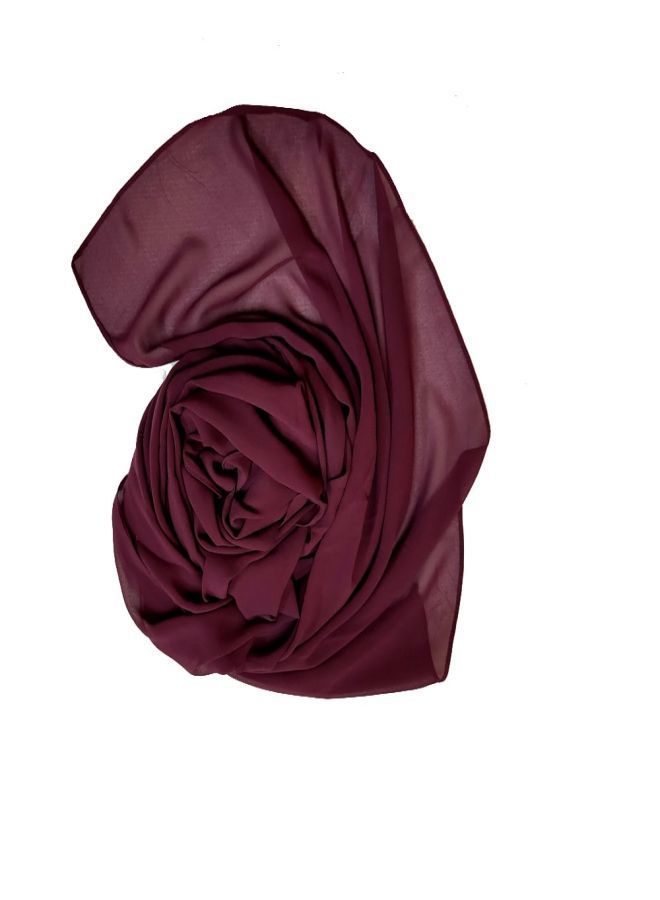 Fatah Scarf Chiffon Crepe Solid - Burgandy - From Fatah 