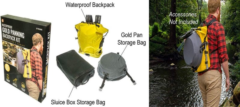 SE GPKIT60WB Gold Panning Backpack Waterproof Backpack Neoprene Sluice Box Bag Mesh Gold Pan Bag - Image 2