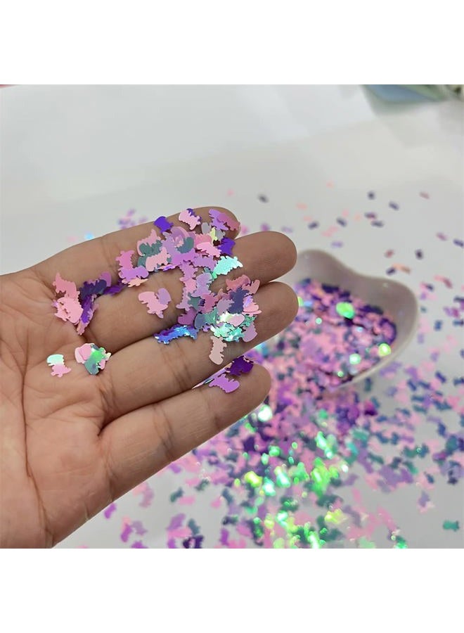 PrettyG 10 Grams/Pack - Pearl Iridescent Mixes Dinosaur Shape Glitter Sequins - Festival Rave Beauty Makeup Face Body Nail Craft Art Decoration - Image 4