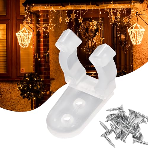 mxuteuk 100pcs 1/2 Inch LED Rope Light Clips Holder With 200 PCS Screws for Hanging Christmas Light Outdoor Wedding Patio LED Light Wall Mount G012-11-13 - Image 1
