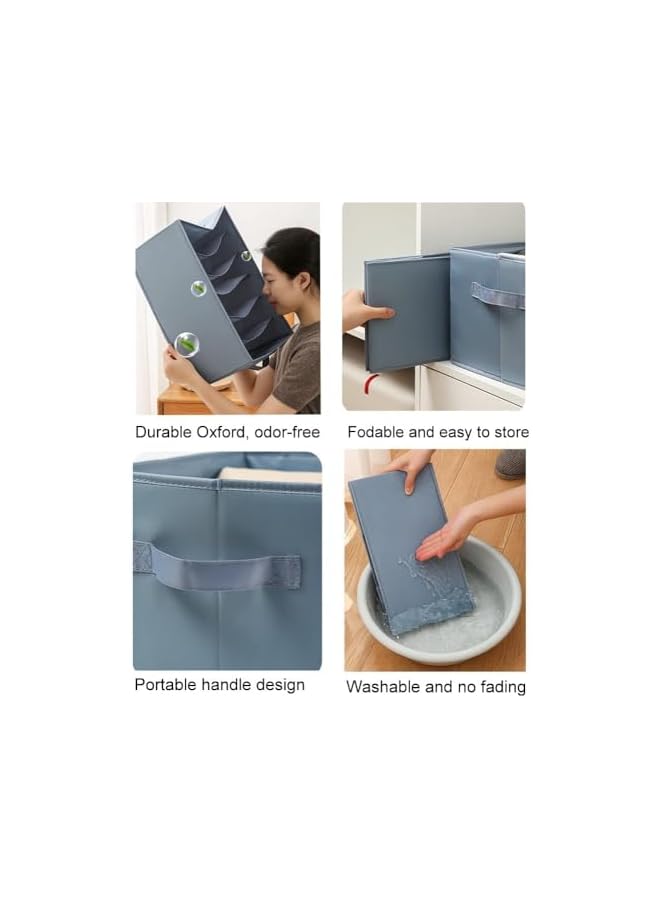 Green Tiger Wardrobe Clothes Organizer Jeans Organizer for Closet：Premium Drawer Organizer for Folded Clothes with 7 Grids – Upgraded Foldable Closet Drawer Organizers for Jeans Pants T-shirt Sweaters (2 Pcs) - Image 3