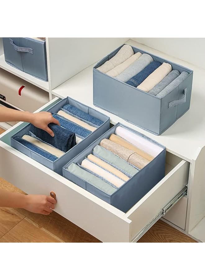 Green Tiger Wardrobe Clothes Organizer Jeans Organizer for Closet：Premium Drawer Organizer for Folded Clothes with 7 Grids – Upgraded Foldable Closet Drawer Organizers for Jeans Pants T-shirt Sweaters (2 Pcs) - Image 4