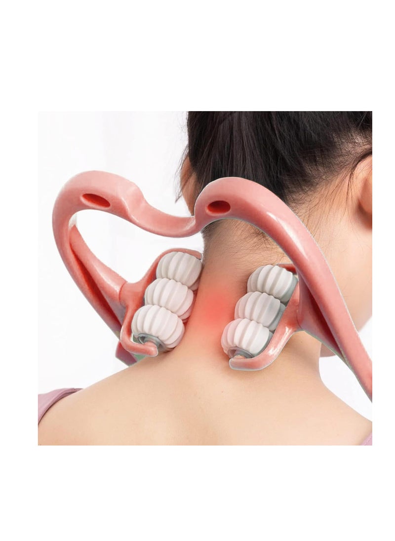 Cool Baby Neck Massager Roller with 6 Massage Balls, Deep Tissue Trigger Point Massage Tool  (PINK)  - Image 2