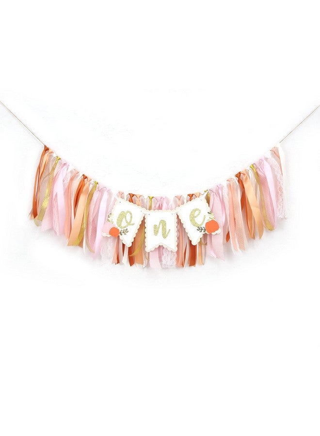 Agkvw Little Pumpkin 1st Birthday Banner - Pink Orange Ribbon High Chair Decor, Cake Smash Props - Image 2