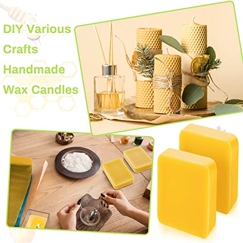ERZA Yellow Pure Beeswax Block, Organic Natural Food Grade Wax, Triple Filtered, for DIY Beewax Making Candles Skin Care Lip Balm Soap Lotion, 200gm - Image 3