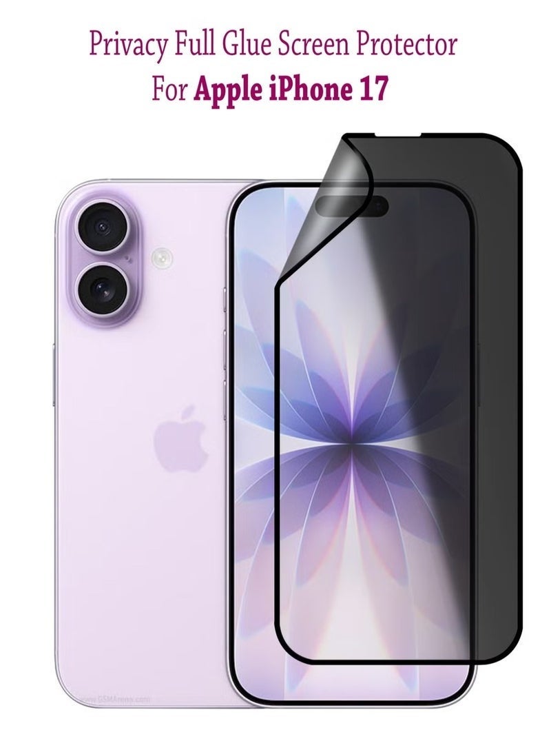 Raxoom Nano Ceramic Anti-Fingerprint Matte Privacy Screen Protector for iPhone 17 â€“ Edge-to-Edge Tempered Glass, Scratch Resistant, Bubble-Free Installation, Eye Protection & Enhanced Privacy â€“ Black - Image 1