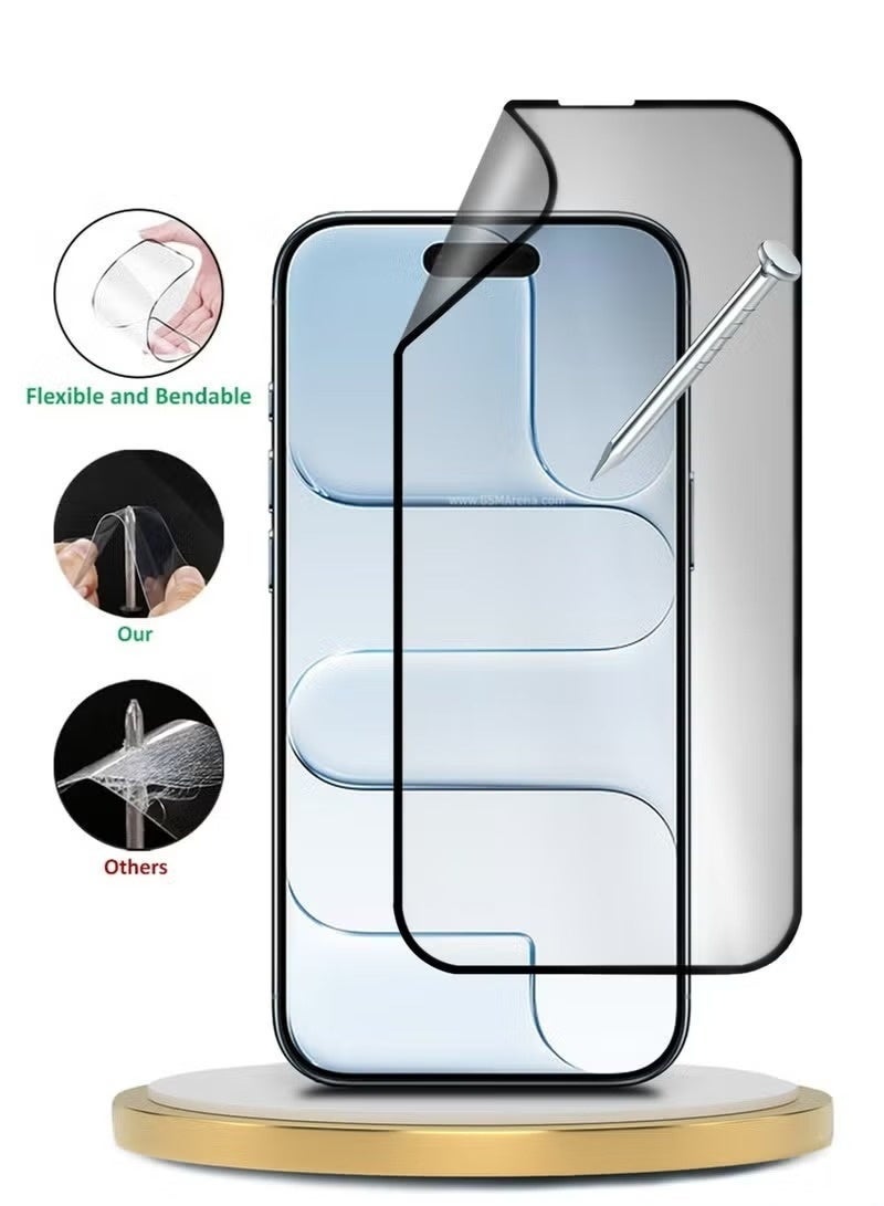 Raxoom Nano Ceramic Anti-Fingerprint Matte Privacy Screen Protector for iPhone 17 â€“ Edge-to-Edge Tempered Glass, Scratch Resistant, Bubble-Free Installation, Eye Protection & Enhanced Privacy â€“ Black - Image 5