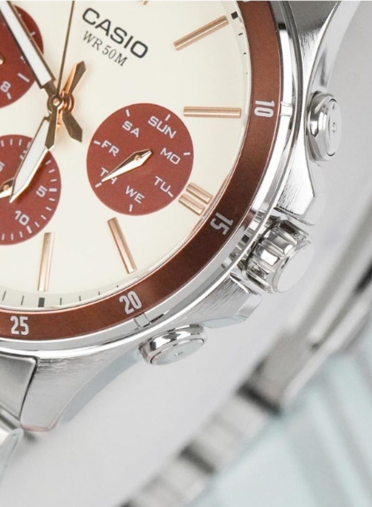 كاسيو ساعة كاسيو للرجال بتصميم عصري موديل MTP-1374D-5A2V - Image 2