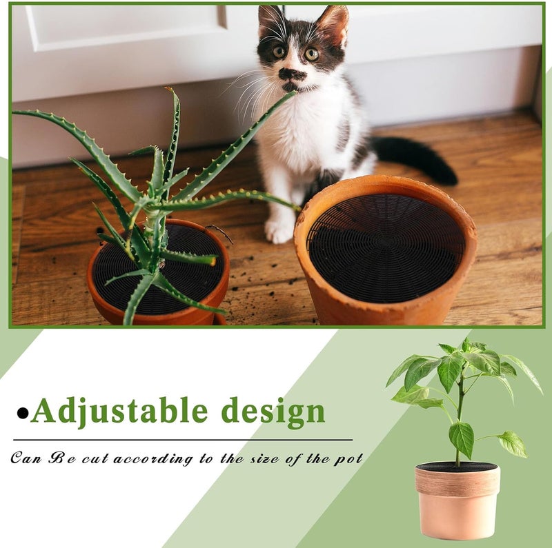 Sawysine 3 Pcs Plant Pot Cover Plant Protector from Animal Plant Pot Grid with Center Cutout Flower Cover Soil Protectors for Plants (Black, 20.5 in) - Image 3