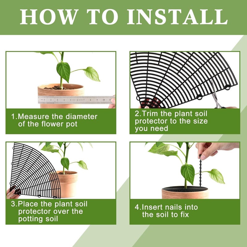 Sawysine 3 Pcs Plant Pot Cover Plant Protector from Animal Plant Pot Grid with Center Cutout Flower Cover Soil Protectors for Plants (Black, 20.5 in) - Image 5