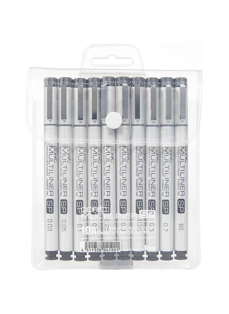 COPIC Copic Marker Multiliner SP Ink Pen (Pack of 10), Black 