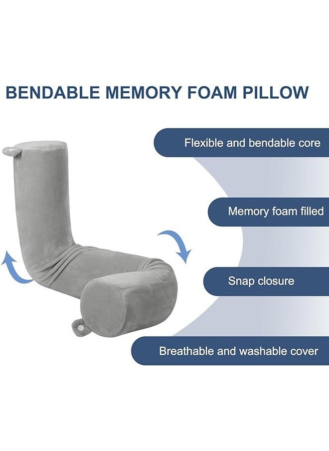 Arabest Twist Memory Foam Travel Pillow Neck,Chin,Shoulder,Lumbar and Leg Support for Adult Airplane Traveling,Bus,Train and Office(Grey)  - Image 4