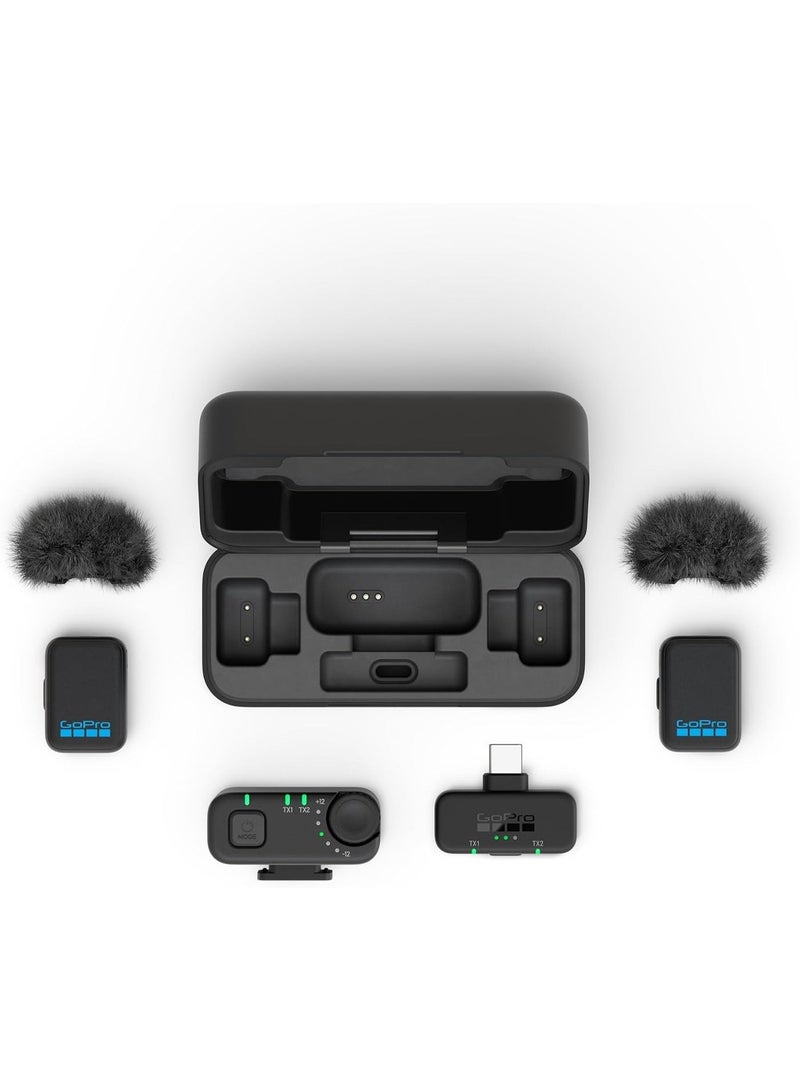 GoPro Wireless Mic Complete Kit 2 Transmitters | TRS Receiver | USB Receiver | Charging Case - Image 3