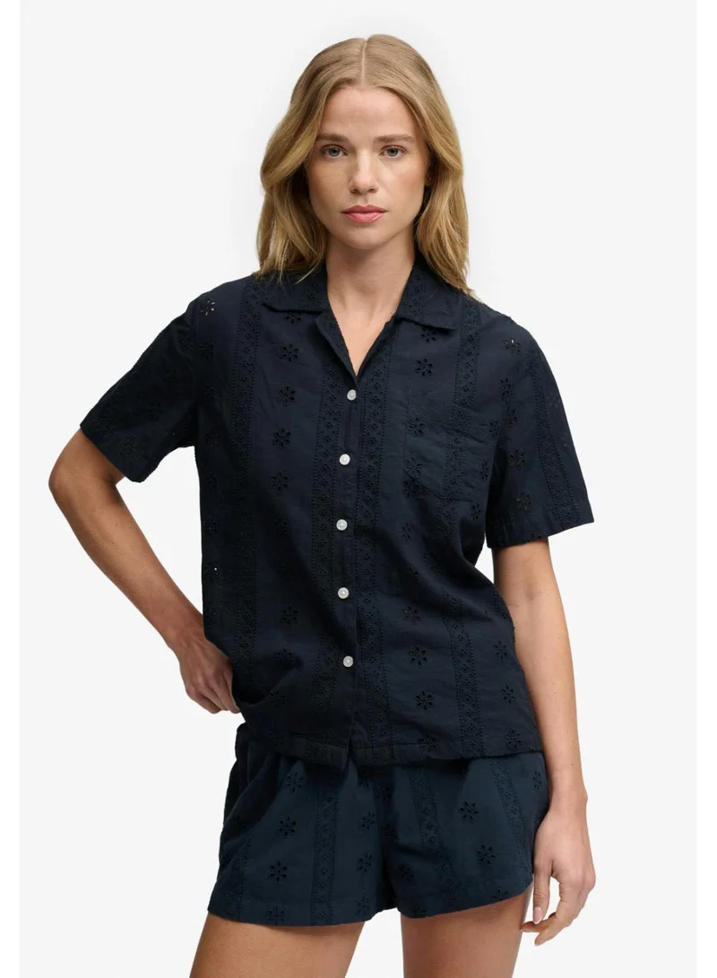 سوبر دراي Heritage Broderie Short Sleeve Shirt