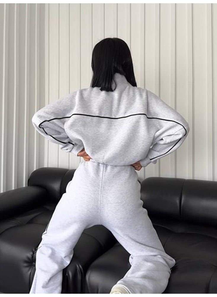 NIBEMINENT Two Piece Sets Pant Set Tracksuit Women Jogger Sweatshirts Autumn Winter Sports Elastic Waist Streetwear Pants Matching Sets - Image 2