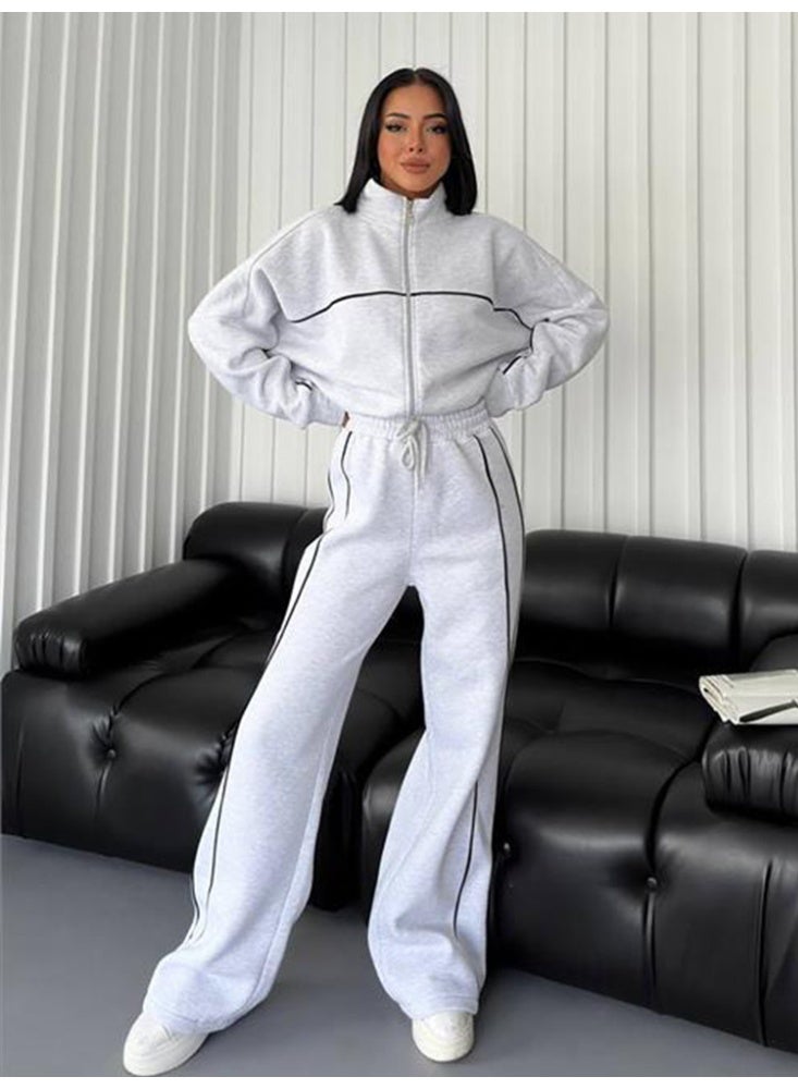 NIBEMINENT Two Piece Sets Pant Set Tracksuit Women Jogger Sweatshirts Autumn Winter Sports Elastic Waist Streetwear Pants Matching Sets - Image 1