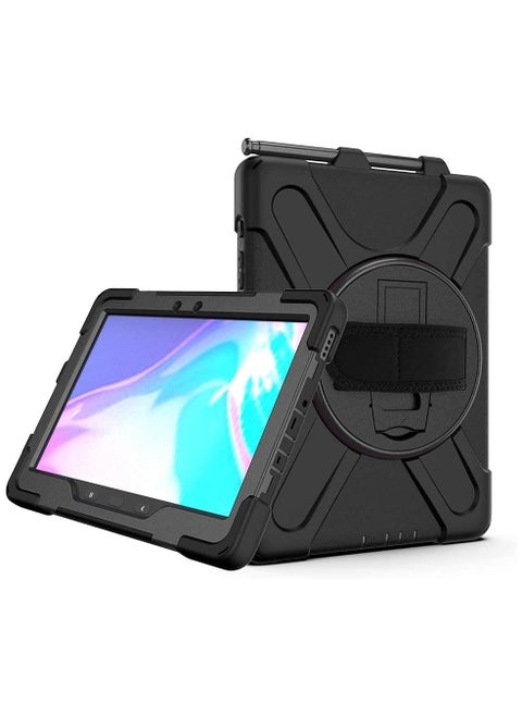 Case for Galaxy Tab Active Pro 10.1 inch SM-T540 T545 T547 with 360 Rotatable 3 Layer Hybrid Heavy Duty Shockproof Hand Strap Shoulder Design