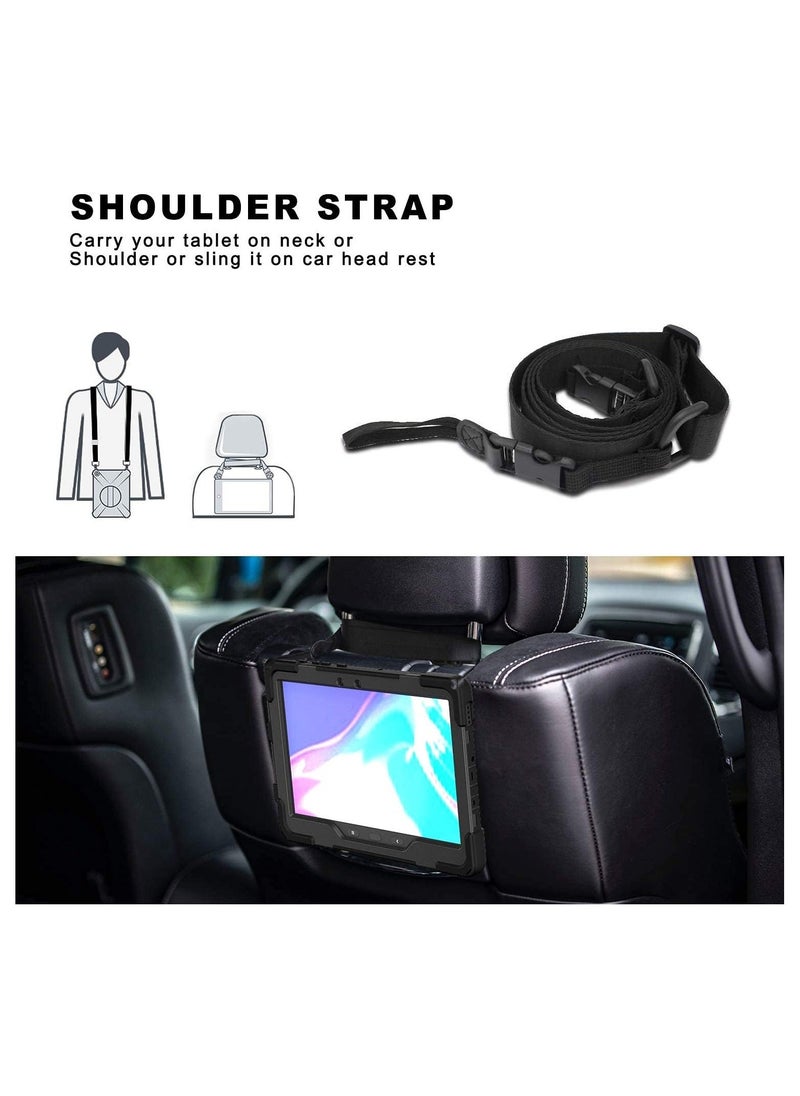 Generic - Case for Galaxy Tab Active Pro 10.1 inch SM-T540 T545 T547 with 360 Rotatable 3 Layer Hybrid Heavy Duty Shockproof Hand Strap Shoulder Design - Image 1