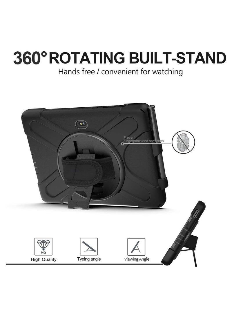 Generic - Case for Galaxy Tab Active Pro 10.1 inch SM-T540 T545 T547 with 360 Rotatable 3 Layer Hybrid Heavy Duty Shockproof Hand Strap Shoulder Design - Image 1