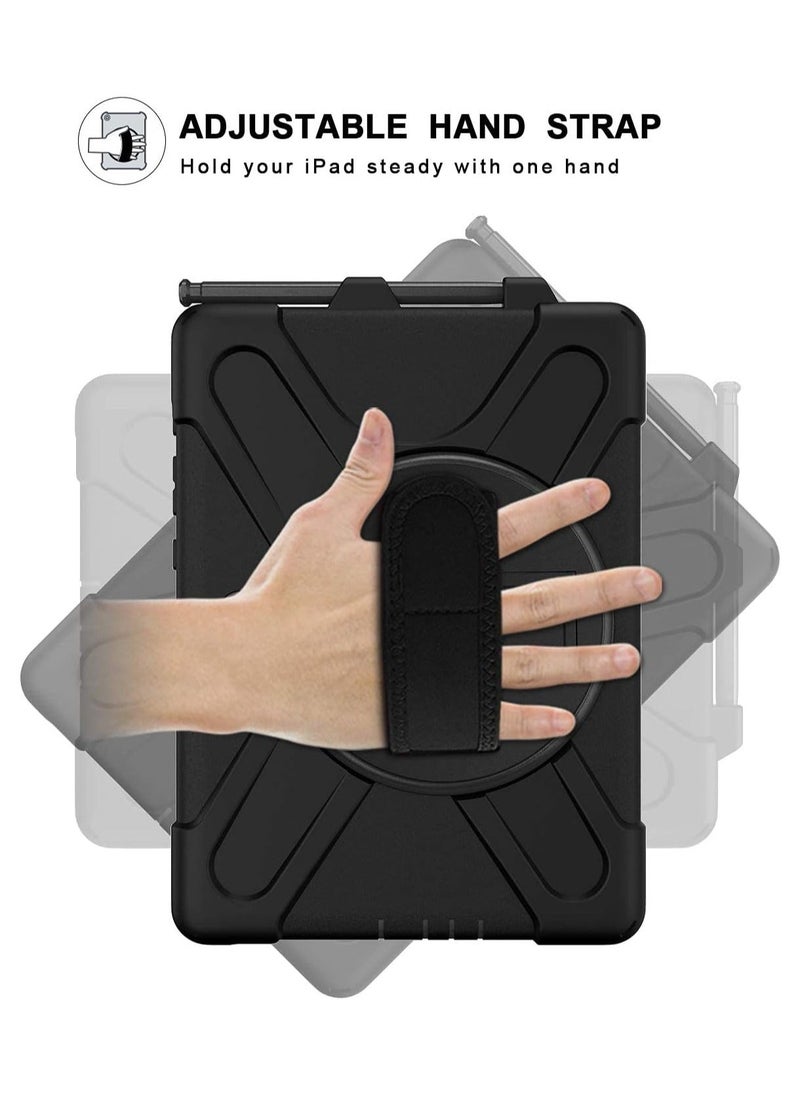 Generic - Case for Galaxy Tab Active Pro 10.1 inch SM-T540 T545 T547 with 360 Rotatable 3 Layer Hybrid Heavy Duty Shockproof Hand Strap Shoulder Design - Image 1
