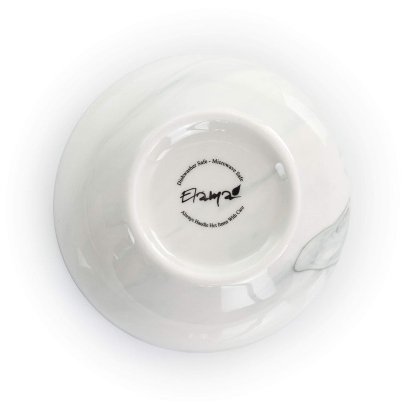 Elama Fine Marble 16 Piece Stoneware Dinnerware Set in Black and White - Image 4