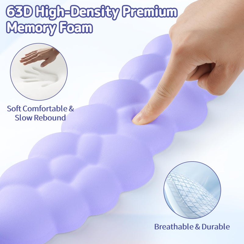 Sushret Cloud Wrist Rest Keyboard, Cloud Keyboard Wrist Pad Set with PU Leather Memory Foam, Cute Arm Rest for Palm Support, PC/Gaming Desk Accessories/Office Setup/Computer Hand Cushion - Purple - Image 4