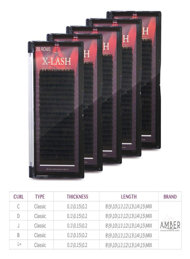 Amber Lash X-Lash, Mink Lash for Eyelash Extension Thickness 0.20mm (14mm, L) - Image 5