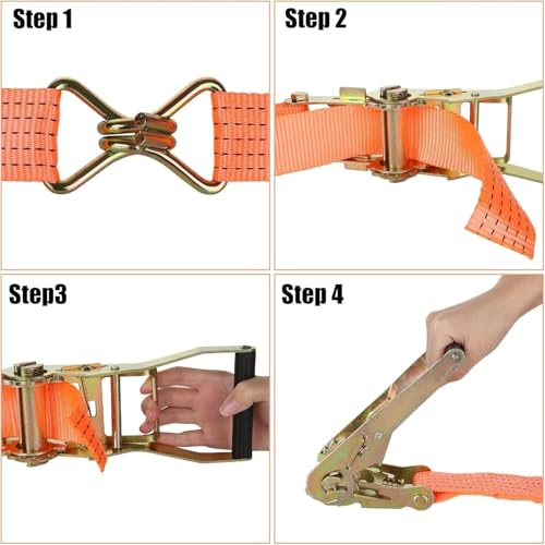 Inditrust Ratchet Tie Down Straps, 10 Metre Heavy Duty with Padded Cam Lock Buckle Load Capacity (1500, Kilograms) - Image 2