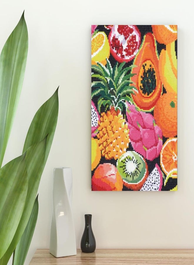 CRAFT MATE CRAFTMATE DIY Diamond Painting Art Kit – Framed Crystal Canvas Craft Kit for Adults & Kids | Tropical Fruit Diamond Art Kit | 20 x 30 cm - Image 2