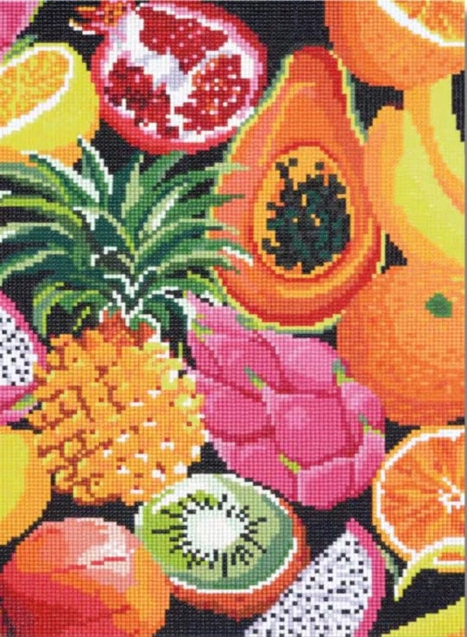 CRAFT MATE CRAFTMATE DIY Diamond Painting Art Kit – Framed Crystal Canvas Craft Kit for Adults & Kids | Tropical Fruit Diamond Art Kit | 20 x 30 cm - Image 3