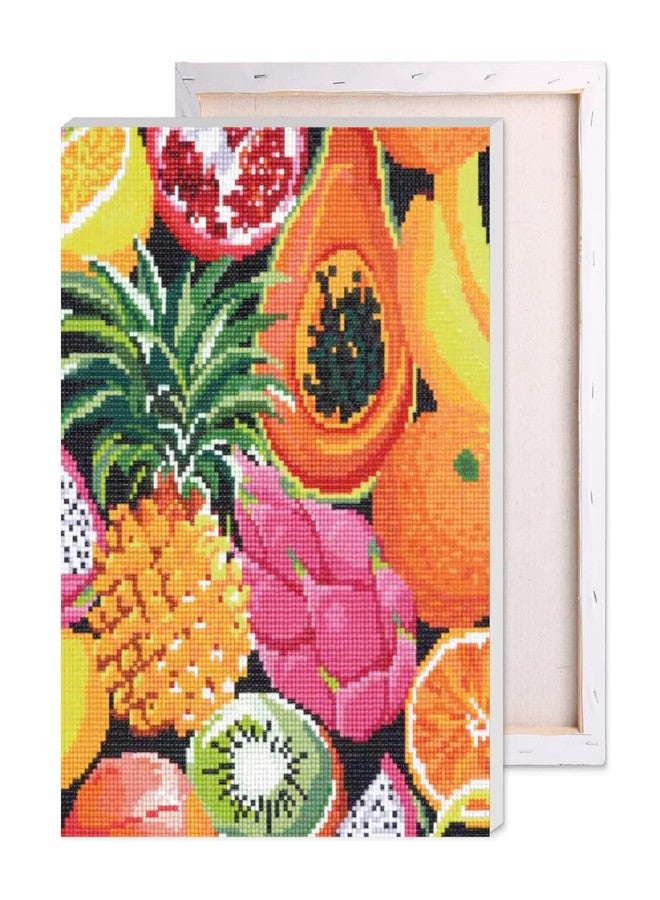 CRAFT MATE CRAFTMATE DIY Diamond Painting Art Kit – Framed Crystal Canvas Craft Kit for Adults & Kids | Tropical Fruit Diamond Art Kit | 20 x 30 cm - Image 1