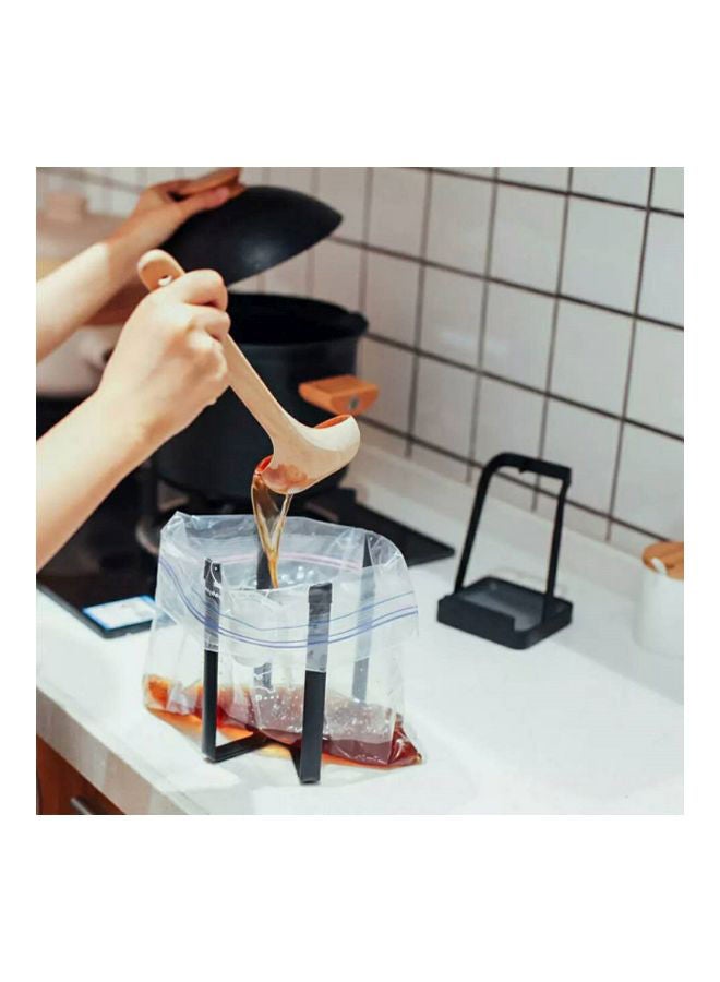 NIBEMINENT Portable Garbage Bag Rack Black 21x4x14centimeter - Image 2