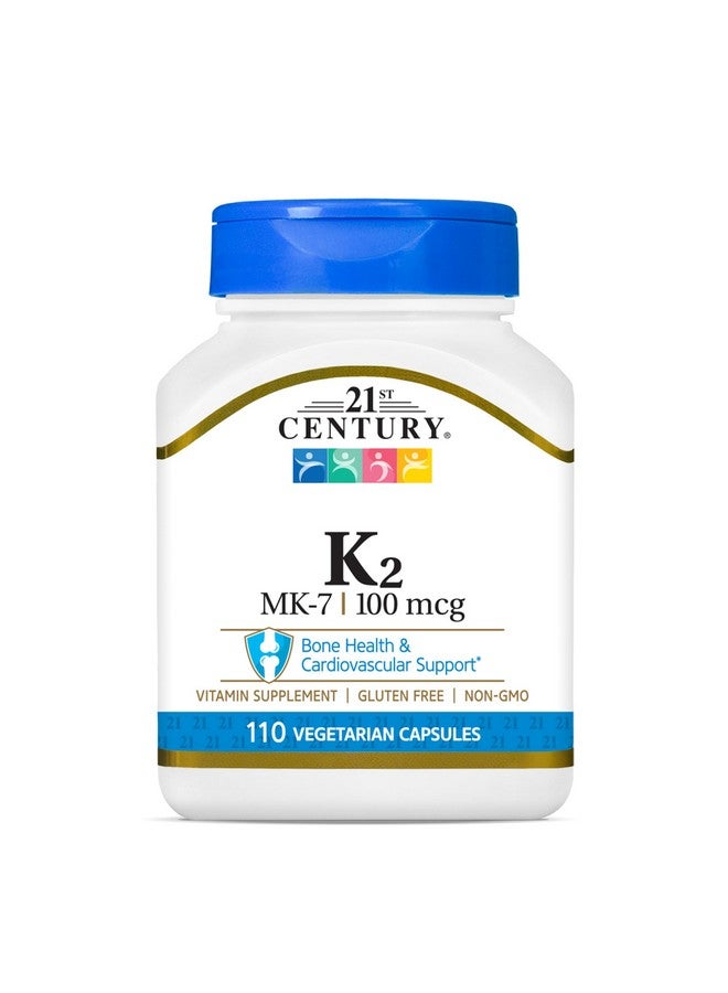 21st Century Healthcare Vitamin K2 (MK-7) 100 mg Vegetarian Capsules, 110 Count - Image 1
