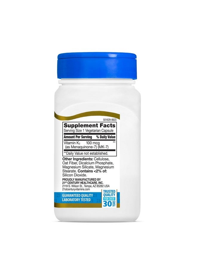 21st Century Healthcare Vitamin K2 (MK-7) 100 mg Vegetarian Capsules, 110 Count - Image 5