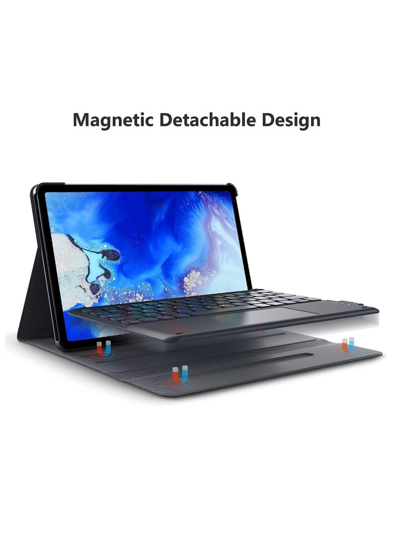 ELTRAZONE Galaxy Tab S8 Keyboard Case, Touchpad with S Pen Slot, for Samsung Galaxy Tab S8 / S7 11 inch, Rechargeable & Detachable BT Keyboard, PU Slim Cover - Image 3