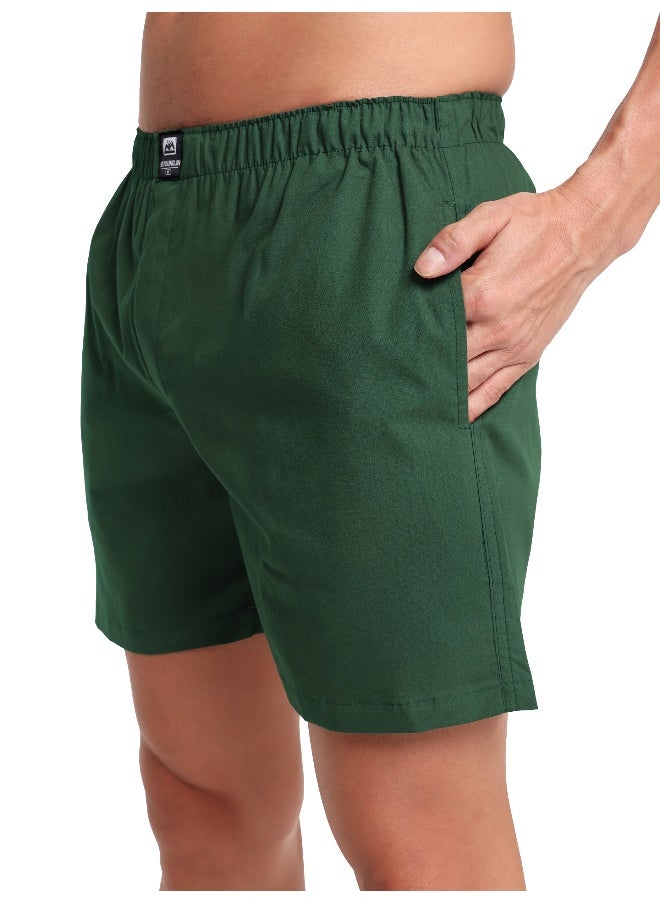 Beyoung Plain Bottle Green Mens Boxer  - Image 4