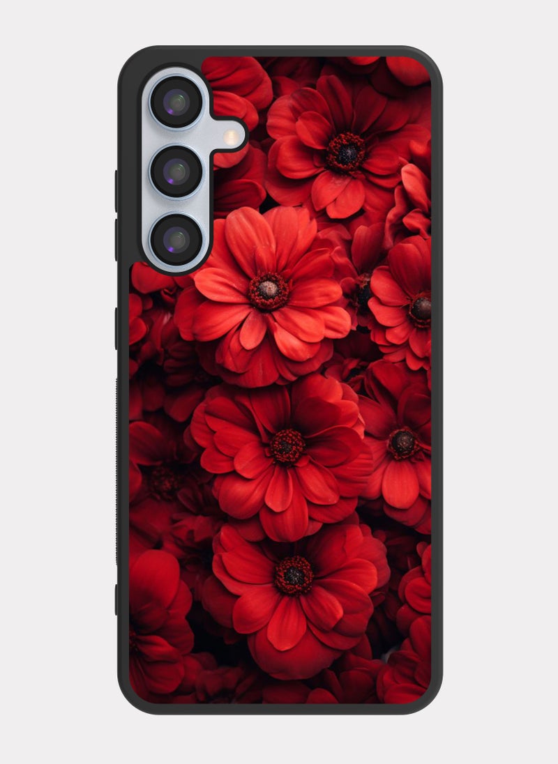 PXLAAT Samsung Galaxy A55 case cover Red Flower - Image 1