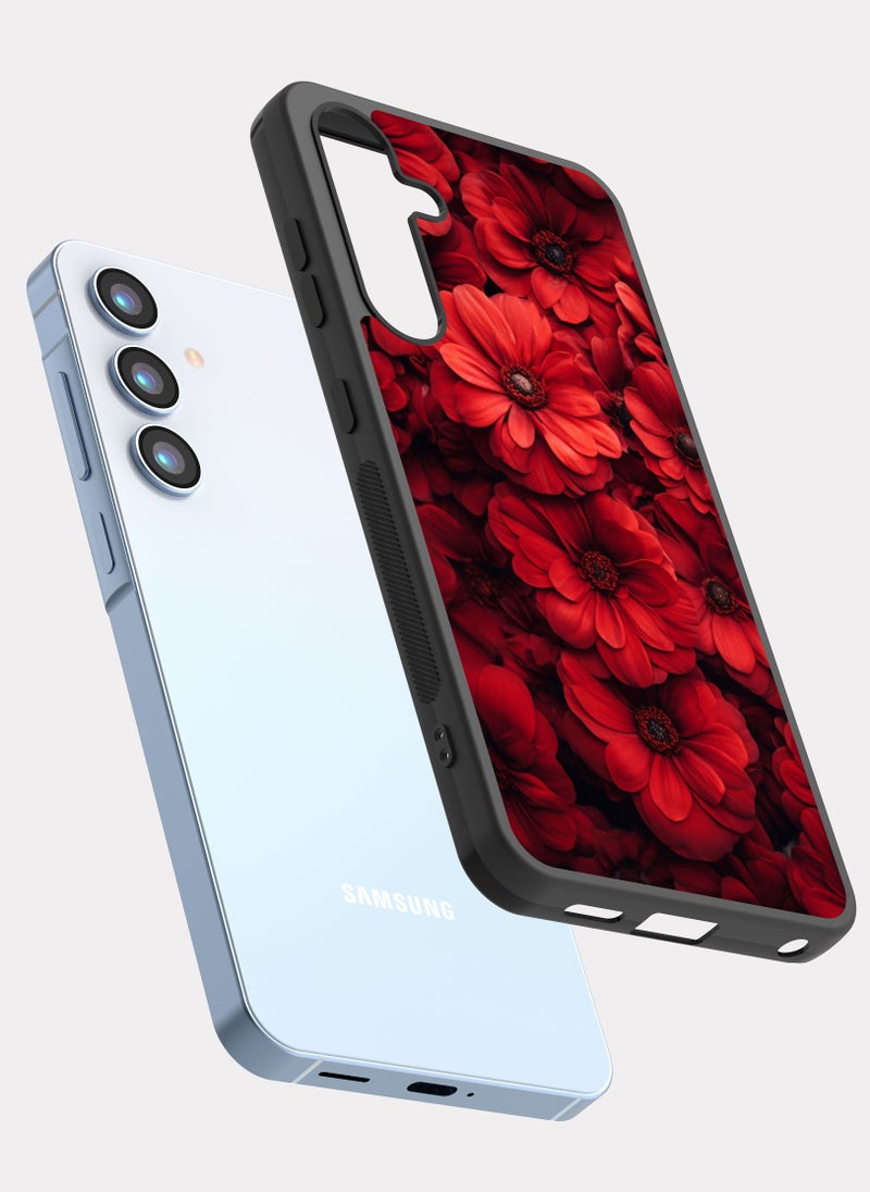 PXLAAT Samsung Galaxy A55 case cover Red Flower - Image 2