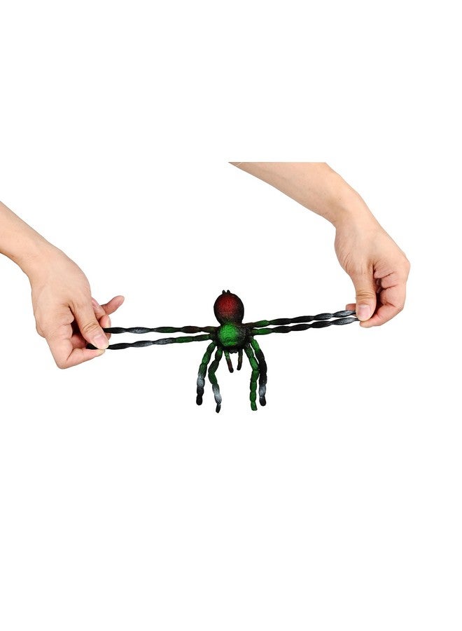 BOHS Jiggly Spider Mom And Spiderlings Stretch & Squeeze 4Piece Rubber Realistic Big Soft Halloween Squishy Toy Prank Bugs - Image 4