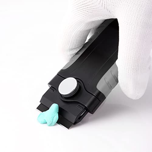 Gomake Locking Razor Blade Scraper with Safety Cap, Glass Cooktop Scraper with 10PCS Black Carbon Steel Blades for Glass Clean, Paint and Old Label,Decal Sticker Remover, Stove Top Scraper Tool - Image 4