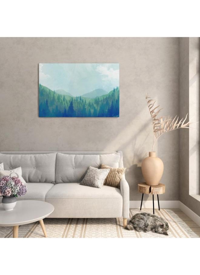 Home Gallery Foggy Mountain Forest Landscape Printed canvas wall art  - Image 1