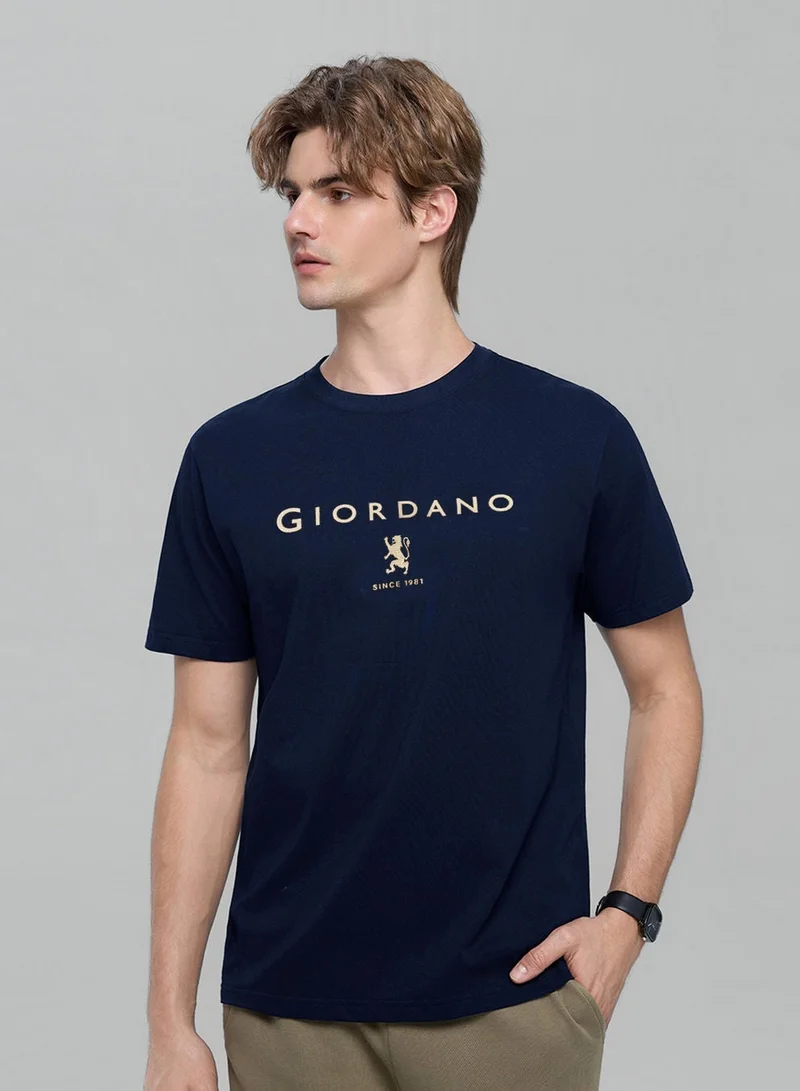 Men’s Slim Cotton Crew Neck Signature Print Tee