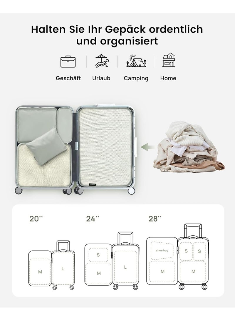 Carttiya 8-Teilige Koffer Organizer Travel Essentials, Wasserdicht Ultraleichter und langlebiger PackwüRfel Koffer Organizer Mit Kosmetiktasche (Hellgrau) - Image 3