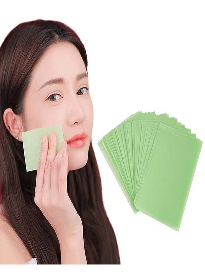 DAXANSTORE Green Tea Infused Premium Oil Blotting Sheets, Thick Facial Blotting Papers for Oily Skin, Acne Control, and Makeup-Friendly Shine Control - Portable Dispenser Pack for Women and Men (GREEN) - Image 2
