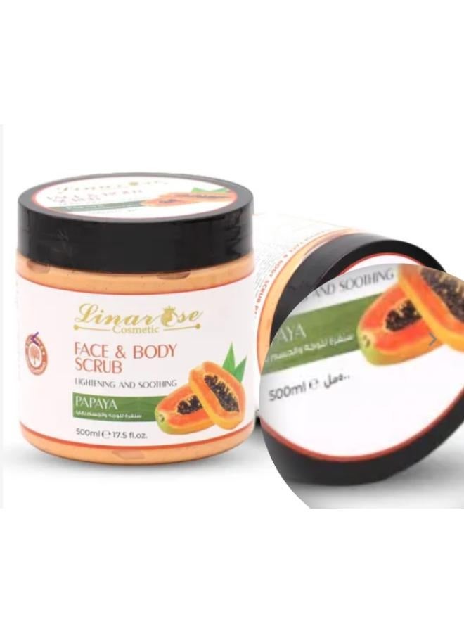 لينا روز صنفرة للوجه والجسم بخلاصة البابايا 500 مل - Image 2