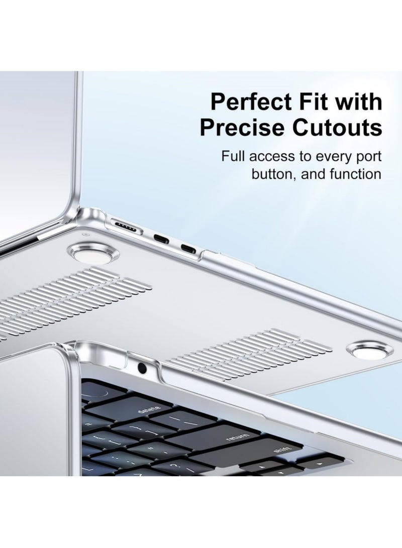 أداندو متوافق مع حافظة ماك بوك إير ١٣ بوصة M4 M3 M2 2025 2024 2023 2022 A3240 A3113 A2681، غطاء صلب لجهاز ماك بوك إير ١٣.٦ بوصة مع خاصية Touch ID وغطاء لوحة مفاتيح (شفاف للغاية). - Image 3
