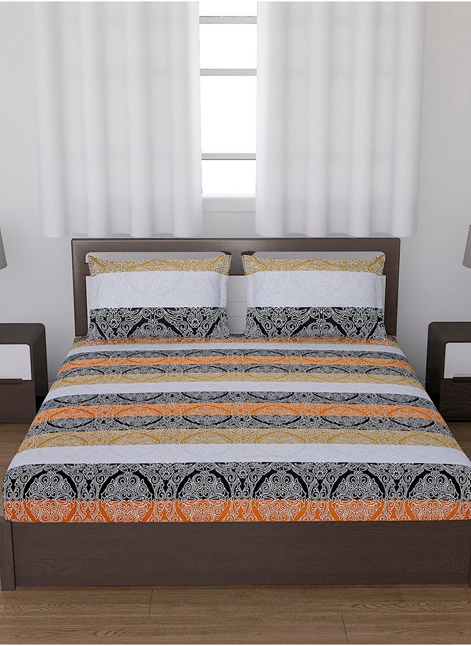 Status Contract Spring Summer Collection- Cotton Feel Double Bedsheet with 2 Pillow Covers for Bed Room, Home, Hotel-120 GSM, Stripped, 210 X 230 Cm  - Image 2