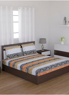 Status Contract Spring Summer Collection- Cotton Feel Double Bedsheet with 2 Pillow Covers for Bed Room, Home, Hotel-120 GSM, Stripped, 210 X 230 Cm  - Image 3